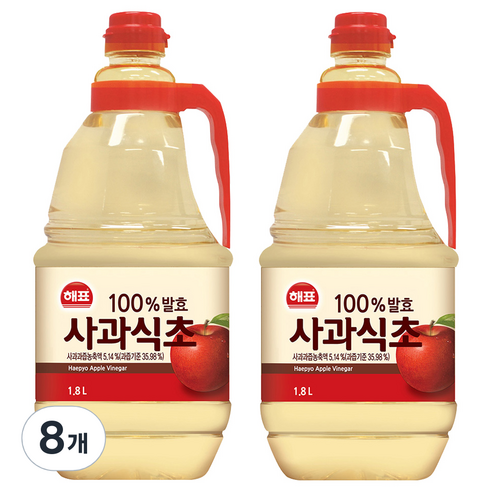 해표 사과식초, 1.8L, 8개