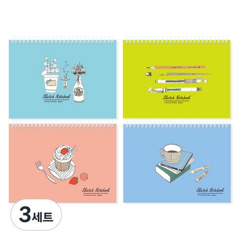미소로 3500 스케치 노트 2267 4종 세트, A5, 60매, 3세트