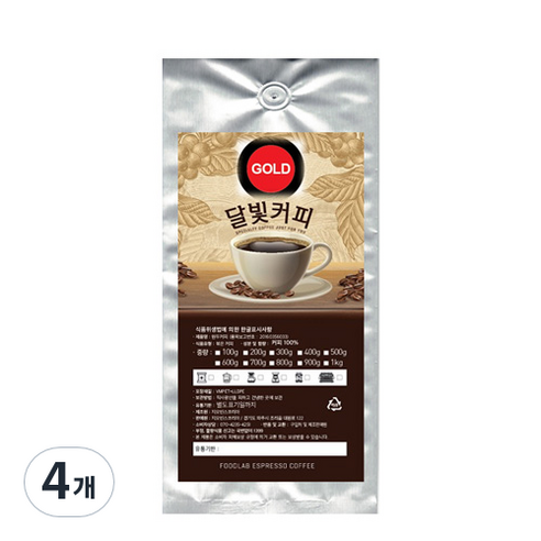 달빛커피 EXPRESS GOLD 원두, 200g, 4개, 핸드드립