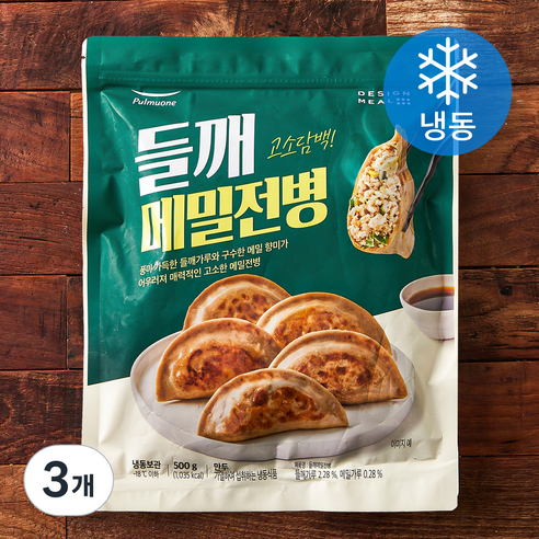 풀무원 들깨 메밀전병 (냉동), 500g, 3개