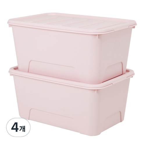 가쯔 마카롱 리빙박스, 인디핑크, 56L, 4개