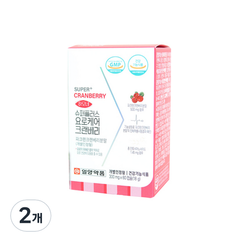 일양약품 하모네 슈퍼플러스 요로케어 크랜베리 분말 캡슐, 60정, 2개