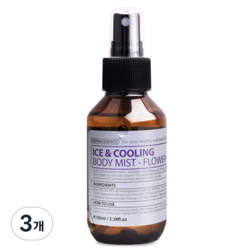 아로마랩 아이스&쿨링 바디미스트 플라워, 100ml, 3개