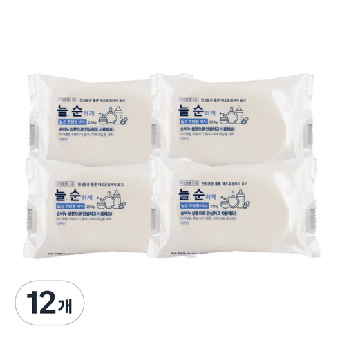 강청 늘순 주방용 고체 비누, 250g, 12개