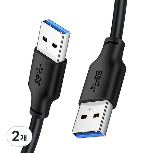 케이블타임 USB3.0 A타입-A타입 연장 케이블 Max 5Gbsp CA10, 2개, 0.5m