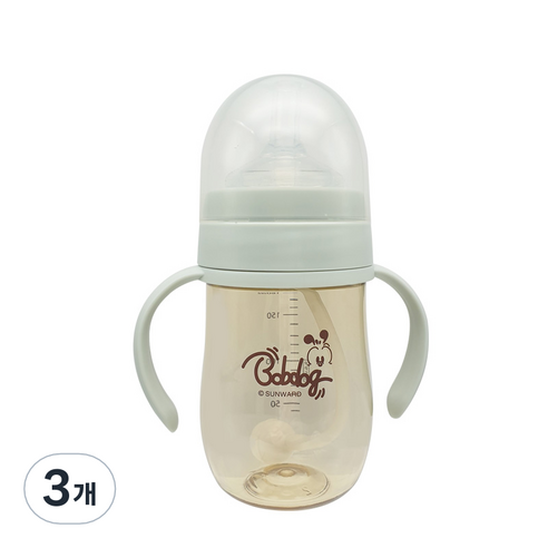 밥독 유아용 PPSU 스마트 빨대컵 180ml, 민트, 3개