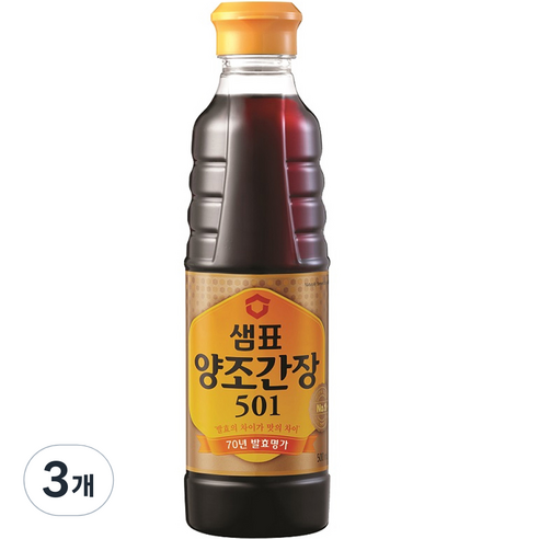 샘표 양조간장 501, 500ml, 3개