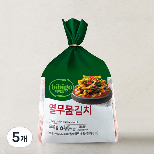 비비고 열무 물김치, 900g, 5개