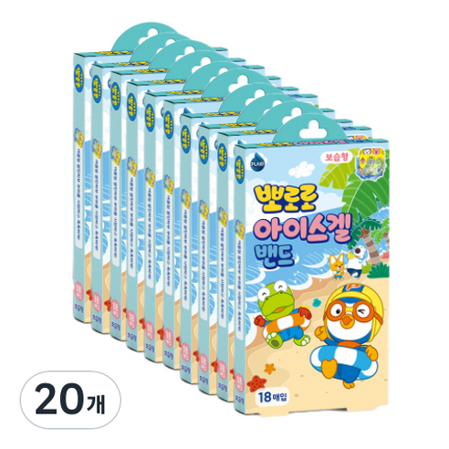 뽀로로 아이스겔 밴드 보습형 18p, 18개입, 20개