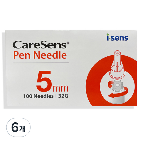 케어센스 멸균주사침 5mm 32G, 100개입, 6개