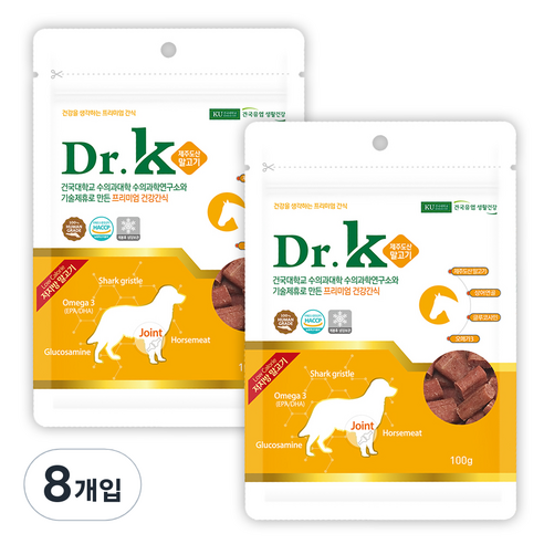 닥터케이 프리미엄 반려동물 간식, 제주도산 말고기, 100g, 8개