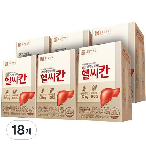 종근당건강 헬씨칸 밀크시슬 영양제, 30정, 18개