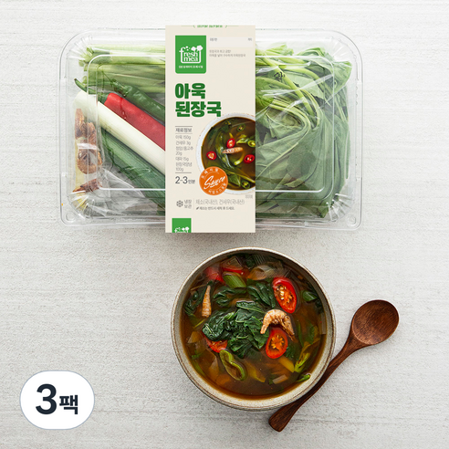 프레시밀 아욱된장국 밀키트 2~3인분, 300g, 3팩