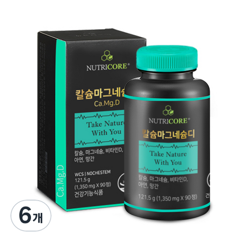 뉴트리코어 WCS 칼슘마그네슘디 아연 망간 NOCHESTEM, 90정, 6개