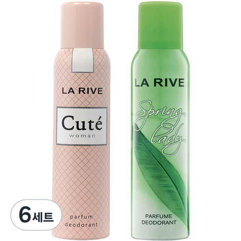 라리브 우먼 데오드란트 큐트 150ml + 스프링레이디 150ml, 6세트