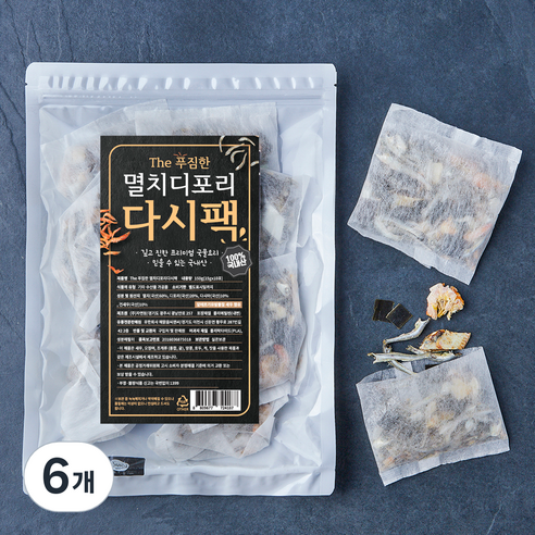 The푸짐한 국내산 멸치디포리 다시팩, 15g, 10개입, 6개