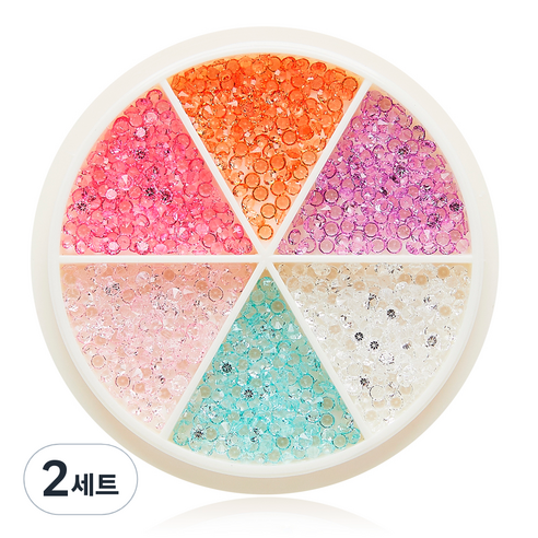 로나우디 고급 대용량 브이컷 픽시 네일 스톤 6종 세트 L02016, 2세트, 혼합색상