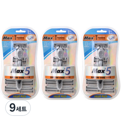 공감피크 남성용 5중 일회용 면도기 + 리필날 8p 세트, 9세트