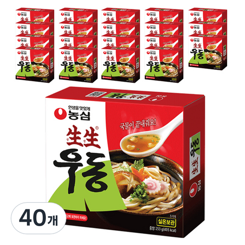 생생우동 봉지, 253g, 40개