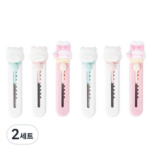인디케이 귀요미 미니칼 3종 x 2p 세트, 혼합색상, 2세트