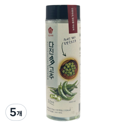 오감식탁 다진다 동결건조 고추 40p, 29.6g, 5개