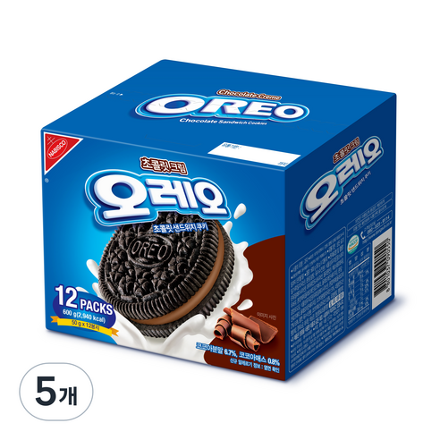 오레오 초콜릿크림, 600g, 5개