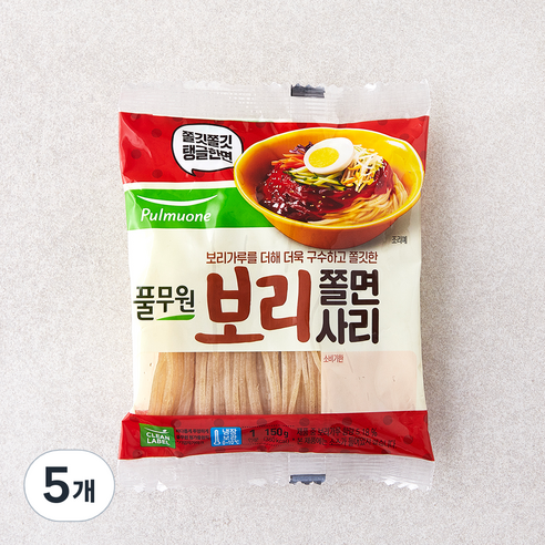 냉장_풀무원 보리 쫄면사리, 150g, 5개