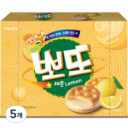 크라운 뽀또 레몬, 322g, 5개