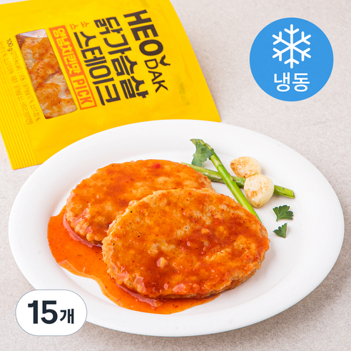 허닭 PICK 닭가슴살 소스 스테이크 양념치킨맛 (냉동), 100g, 15개