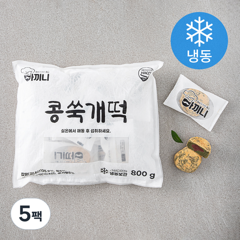 아끼니 콩쑥개떡 16개입 (냉동), 800g, 5팩