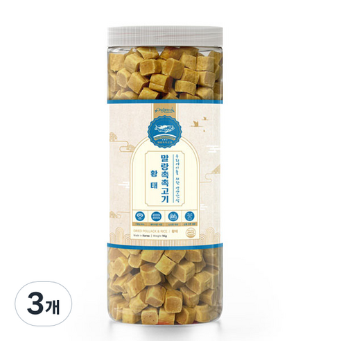 올가밀 말랑 촉촉 고기 수제 강아지 간식, 황태, 1kg, 3개