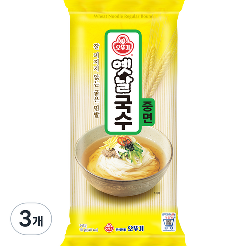 오뚜기 옛날 국수 중면, 700g, 3개