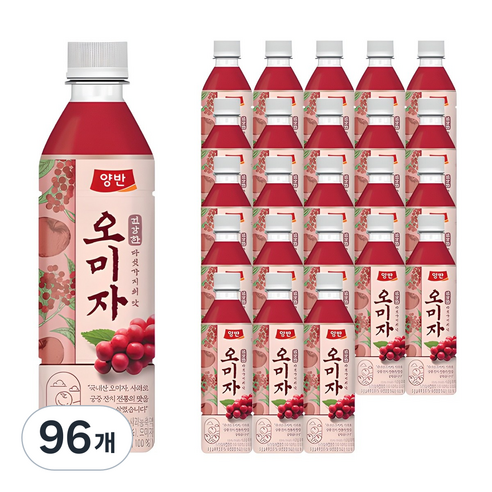 양반 오미자 음료, 500ml, 96개