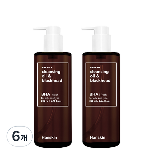 한스킨 클렌징오일 앤 블랙헤드 BHA, 200ml, 6개