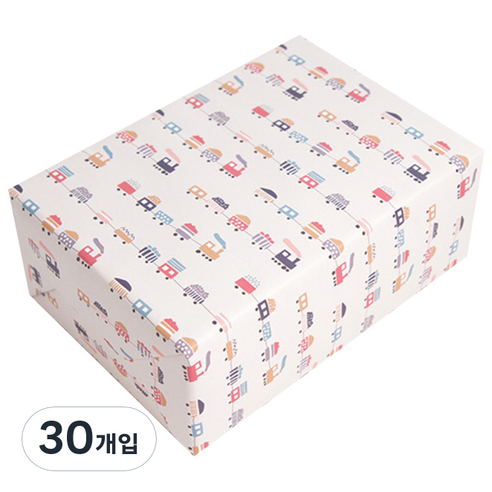 아이엔엠엔피 패턴 포장지, 베이지 기차, 30개입