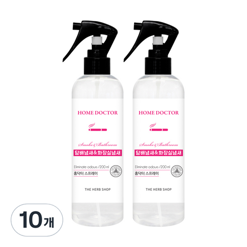 홈닥터 담배냄새 앤 화장실냄새 스프레이 섬유탈취제 본품, 200ml, 10개