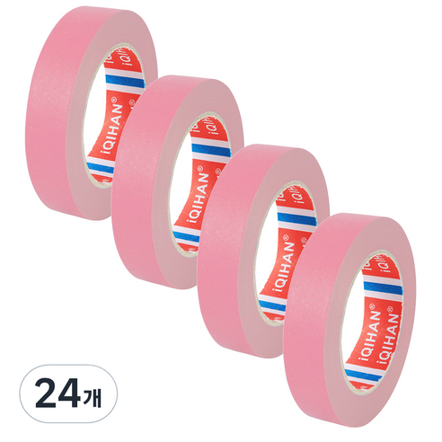 iQIHAN 다다 칼라 마스킹 테이프 20mm x 20m, 연핑크, 24개