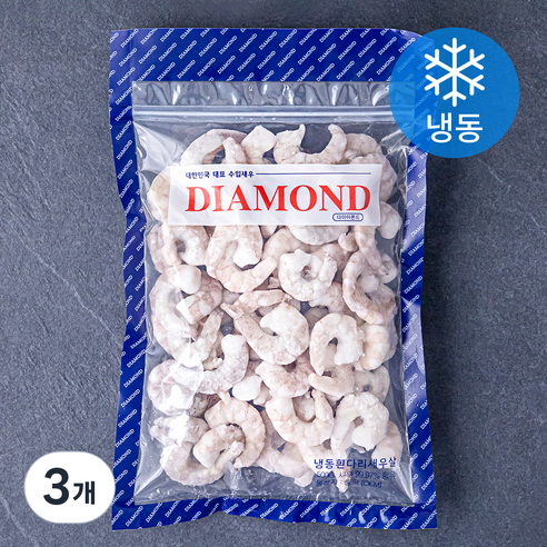 DIAMOND 생새우살 (냉동), 3개, 500g(51~70)