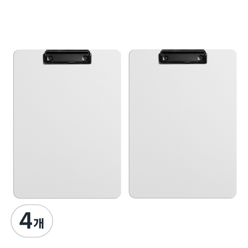동아피엠에스 세로형 두꺼운 벽걸이 클립보드 31.5 x 22.5 cm A4, 화이트, 4개