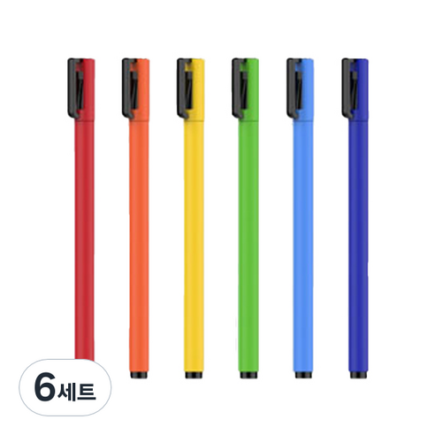 에브리띵 기화펜 6종, 레인보우 블랙, 6세트