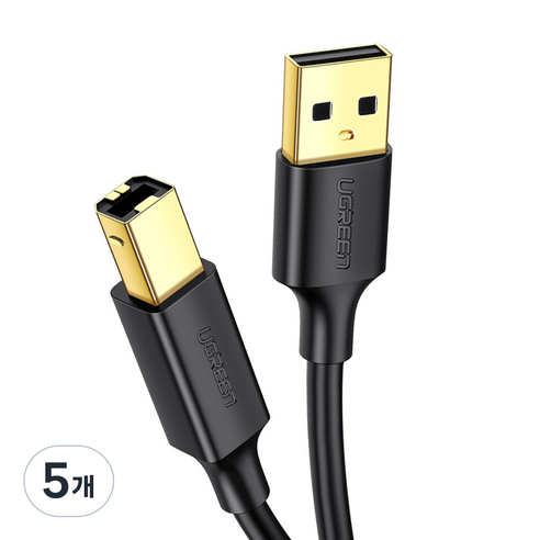 유그린 USB2.0 AM BM 케이블, 5개, 2m