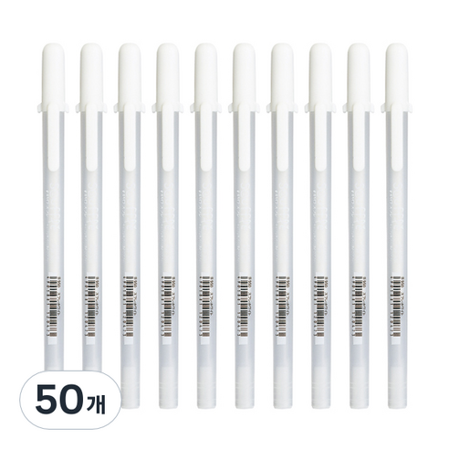 겔리롤 수플레 SAKURA 젤잉크펜 0.8mm, 화이트, 50개