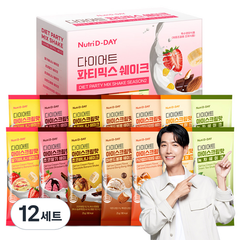 뉴트리디데이 다이어트 쉐이크 파티믹스 7종 x 2p 세트 350g, 12세트