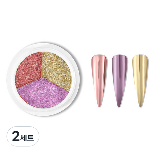 미러 네일파우더 3종 세트, 2세트, KN-A4019