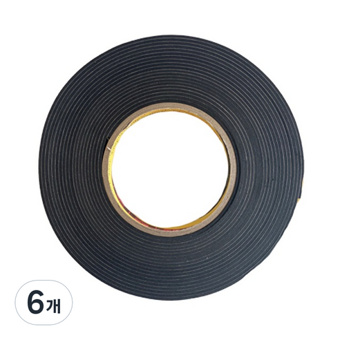 EVA 단면 스펀지 테이프 폭 40mm X 두께 2mm X 총길이 7.5M, 6개