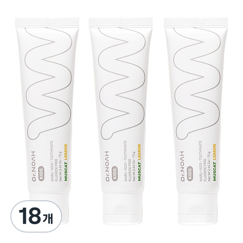 닥터노아 무불소 마루 유아치약 청포도레몬, 75g, 18개