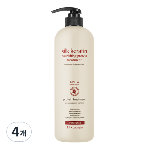 아브카 실크 케라틴 너리싱 단백질 트리트먼트, 1000ml, 4개