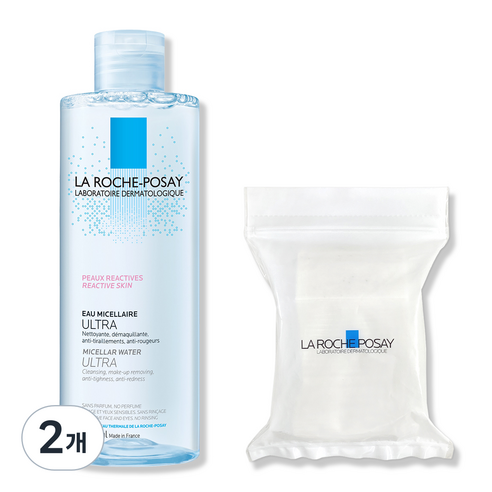 라로슈포제 미셀라 클렌징 워터 울트라 리엑티브 400ml + 화장솜 30매, 2개