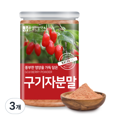 부영한방약초 국산 구기자 분말, 3개, 300g