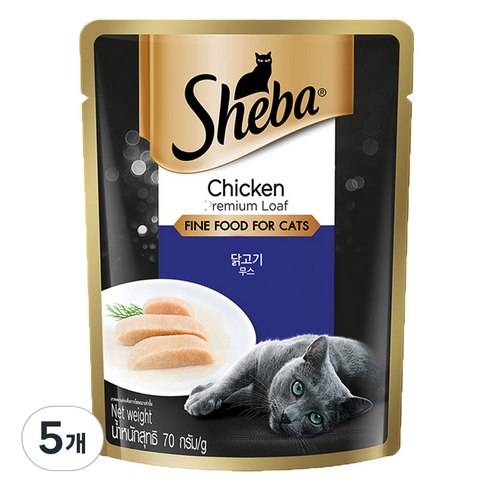 쉬바 고양이 닭고기 무스, 닭, 70g, 5개